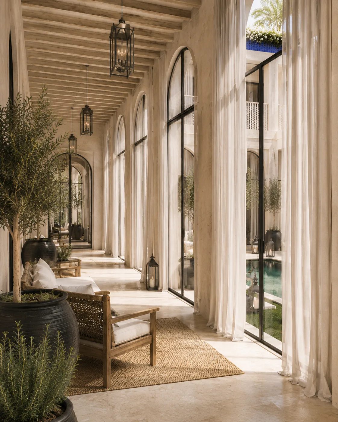 Buying a riad to renovate in Marrakech — arcaded patio and galleries in the medina