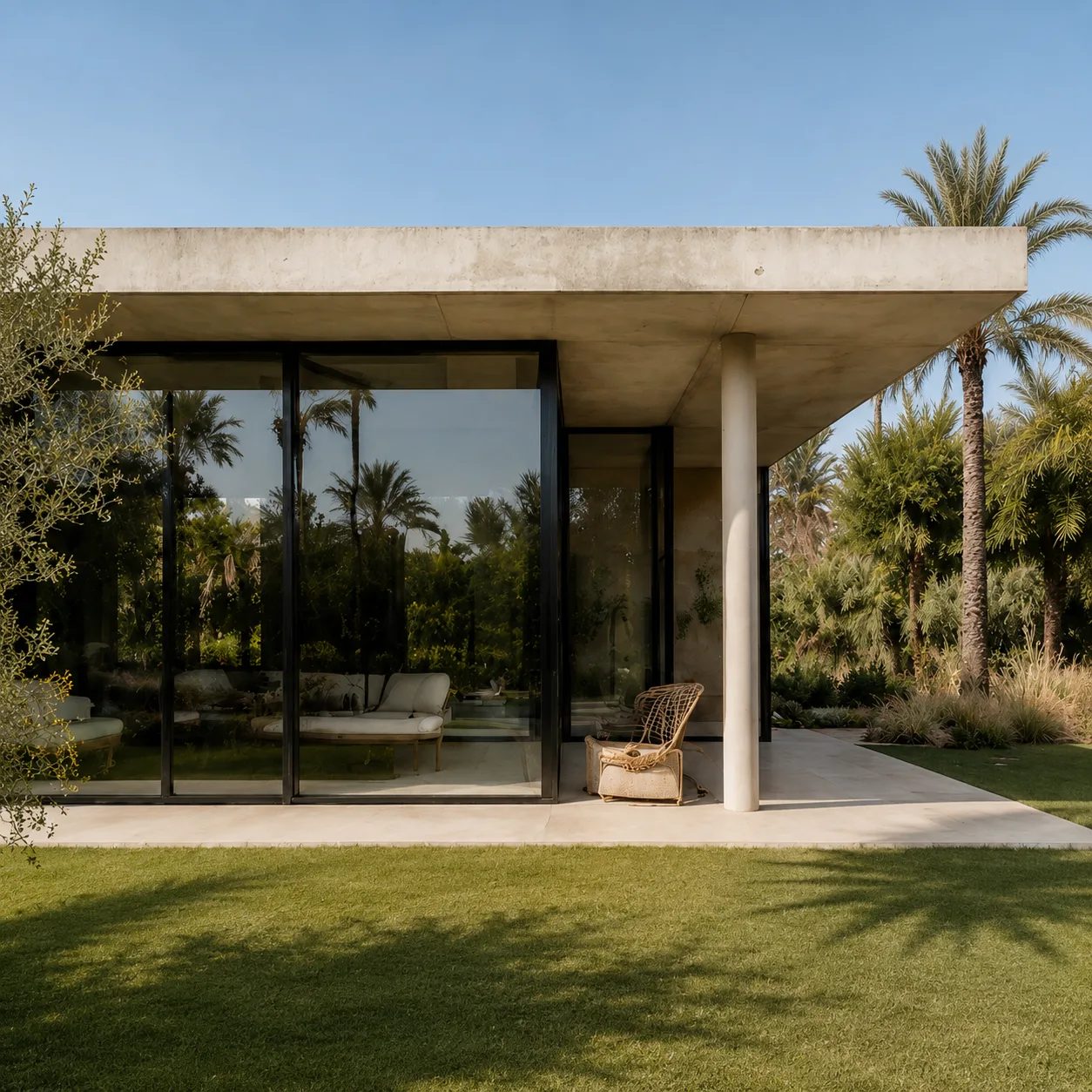 Building permit in Marrakech — contemporary pavilion designed and permitted by an architect